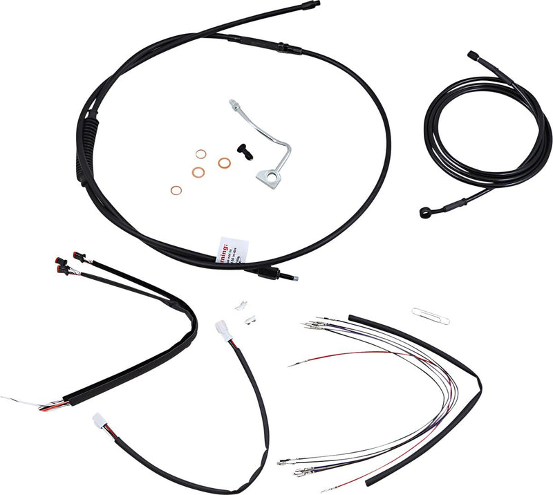 Burly Brand 18 Inch Apehanger Cable/Line Kit in Black For 2014-2016 FLHR/FLHRC With ABS Models