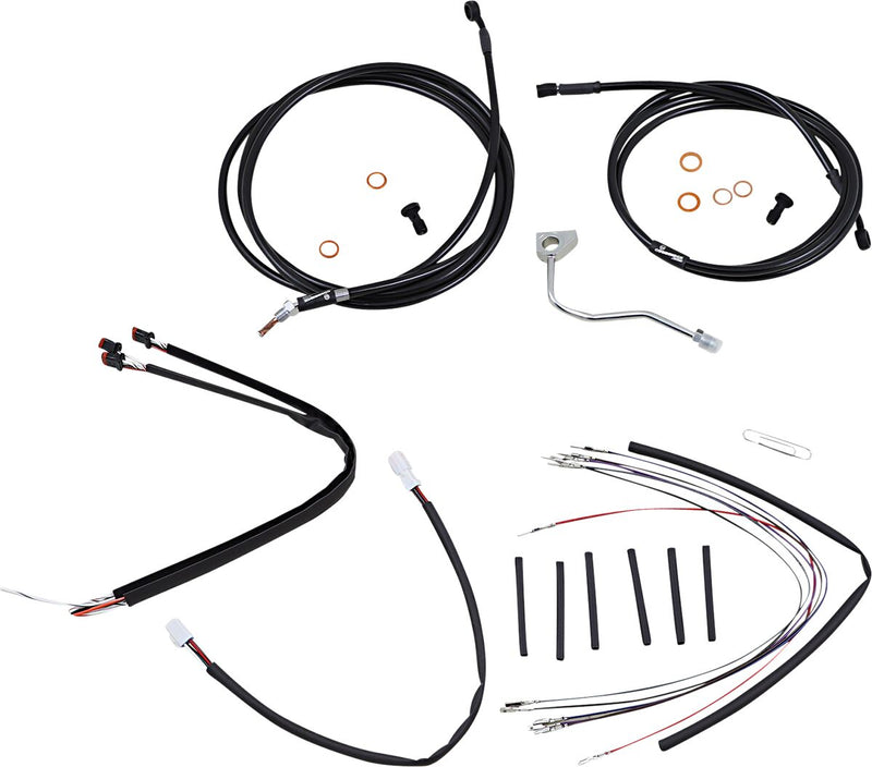 Burly Brand 18 Inch Apehanger Cable/Line Kit in Black For FLTRU, 2015-2016 FLTRX, FLTRXS With ABS Models