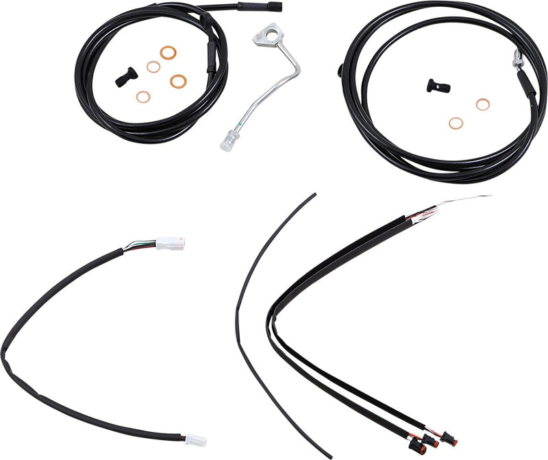 Burly Brand 18 Inch Apehanger Cable/Line Kit in Black For 2017-2020 FLHR/C, FLTRU, FLTRX/S With ABS Models