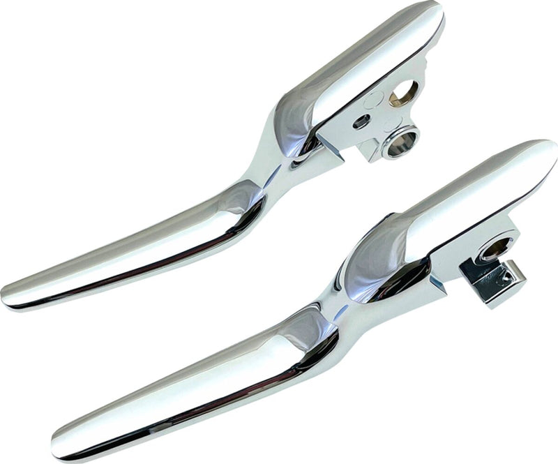 Drag Specialties Custom Lever Set Fits Harley-Davidson Dyna, Softail Models 2018-2024 Chrome #053590