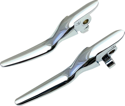 Drag Specialties Custom Lever Set Fits Harley-Davidson Touring, Trike Models 2017-2024 Chrome Fitment Harley-Davidson