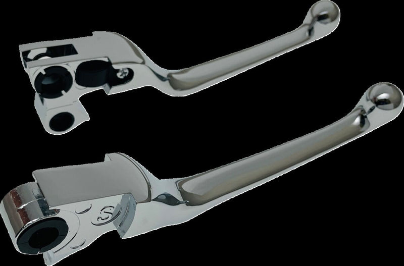 Drag Specialties Narrow Lever Set Fits Harley-Davidson Dyna, Softail, Touring Models 1996-2017 Chrome