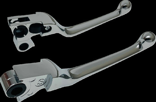 Drag Specialties Narrow Lever Set Fits Harley-Davidson Dyna, Softail, Touring Models 1996-2017 Chrome