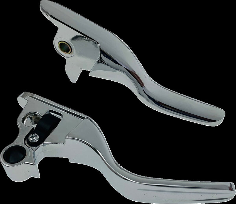 Drag Specialties Short Lever Set Fits Harley-Davidson Dyna, Softail Models 2018-2024 Chrome #H07-0593S