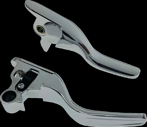 Drag Specialties Short Lever Set Fits Harley-Davidson Dyna, Softail Models 2018-2024 Chrome