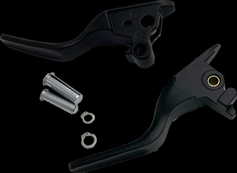 Drag Specialties Short Lever Set Fits Harley-Davidson Dyna, Softail Models 2018-2024 Black| Matte