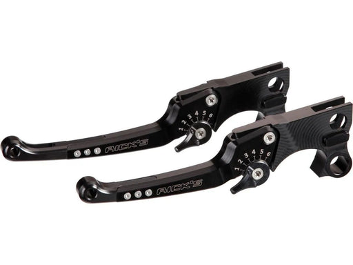 Rick's Motorcycles LEVER KIT, ADJUSTABLE, PAIR, GOOD GUYS for 1996-2017 Harley-Davidson Lever Assembly Anodised Black Aluminium