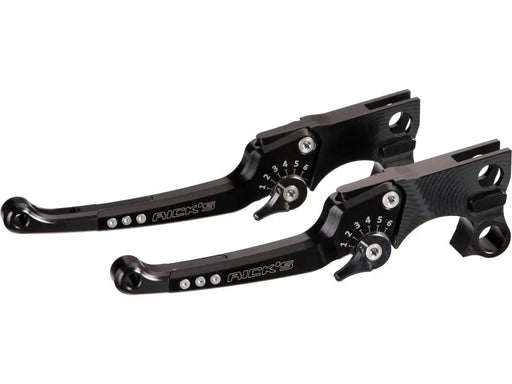 Rick's Motorcycles LEVER KIT, ADJUSTABLE, PAIR, GOOD GUYS for 2004-2013 Harley-Davidson Lever Assembly Anodised Black Aluminium