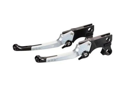 Rick's Motorcycles LEVER KIT, ADJUSTABLE, PAIR, GOOD GUYS for 2014-2022 Harley-Davidson Lever Assembly Black Silver Aluminium #85-2030000-S