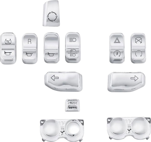 Drag Specialties Switch Cap Kit Fits Harley-Davidson Touring, Trike Models 2015-2024 Silver Fitment Harley-Davidson