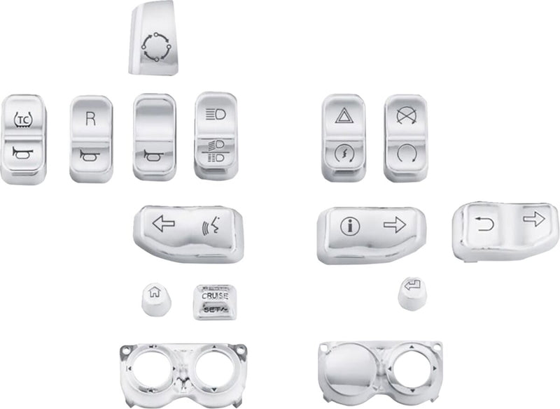 Drag Specialties Switch Cap Kit Fits Harley-Davidson Touring Models 2009-2024 Chrome #H18-0357CO-C