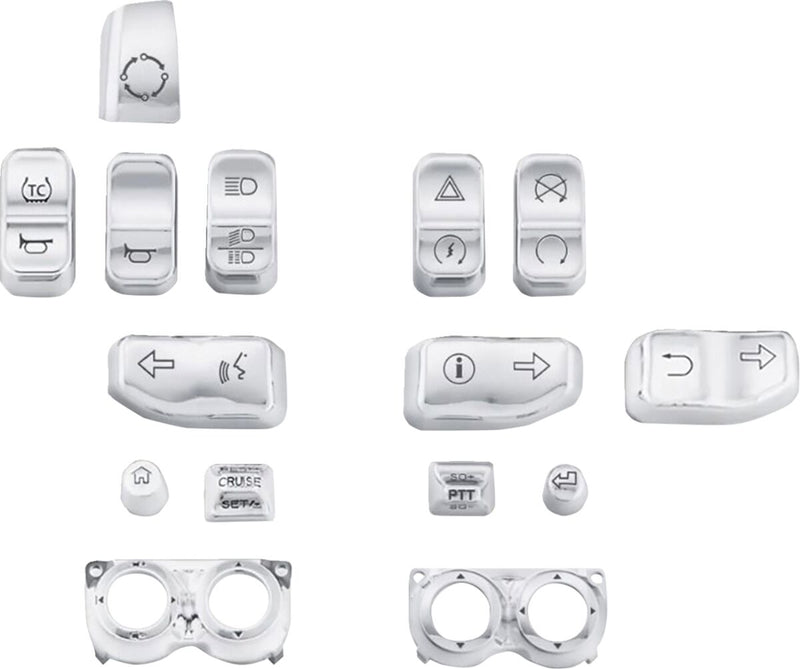 Drag Specialties Switch Cap Kit Fits Harley-Davidson Touring Models 2016-2018 Chrome