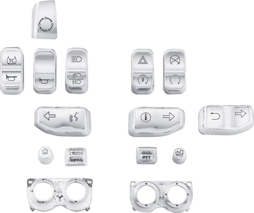 Drag Specialties Switch Cap Kit Fits Harley-Davidson Touring Models 2016-2018 Chrome