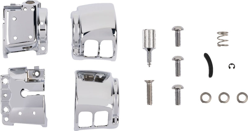 Drag Specialties Handlebar Switch Housing Kit Fits Harley-Davidson Dyna, Softail Models 2016-2024 Chrome #H07-0773A