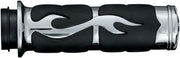 Kuryakyn ISO-Flame Grips In Chrome For 1974-2023 Harley-Davidson Single And Dual Throttle Cable Models #KUR6260