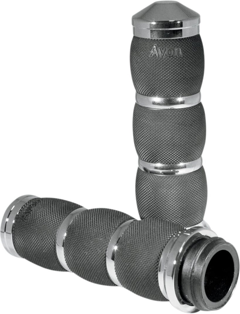 Avon Performance Air Cushioned Grips In Chrome For 2008-2024 Harley-Davidson E-Throttle Models & Road King Special/Trike