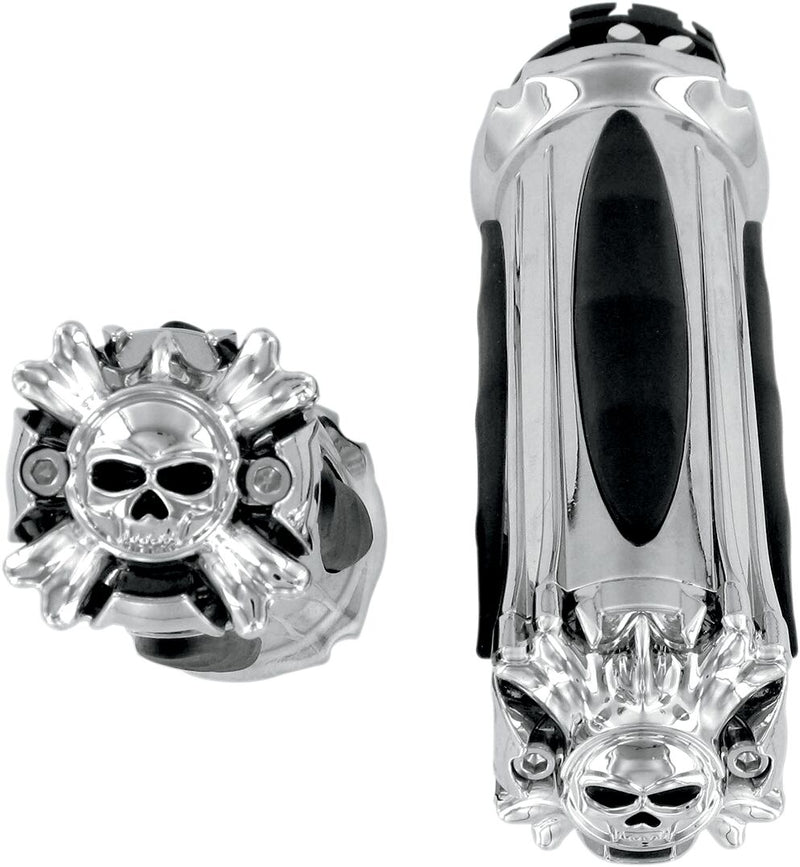Kuryakyn Zombie Grips In Chrome For 1974-2023 Harley-Davidson Single And Dual Throttle Cable Models