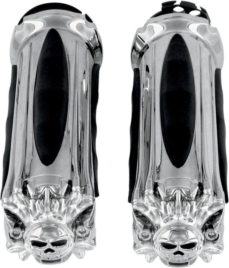 Kuryakyn Zombie Grips In Chrome For 1974-2023 Harley-Davidson Single And Dual Throttle Cable Models