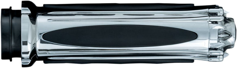 Kuryakyn Zombie Grips In Chrome For 2008-2024 Harley-Davidson E-Throttle Models & Road King Special/Trike
