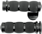 Avon Performance Air Cushioned Grips In Black With Throttle Boss For 2008-2024 Harley-Davidson E-Throttle Models & Road King Special/Trike #AIR-90-AN-B-FL