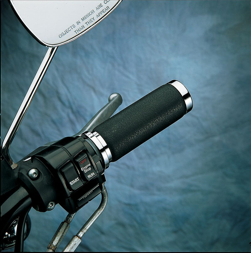 Drag Specialties Textured Black Rubber Grips Fits Harley-Davidson Touring, Trike Models 2003-2015