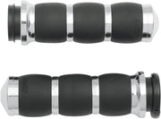 Avon Performance Velvet Air Cushioned Grips In Chrome For 2008-2024 Harley-Davidson E-Throttle Models & Road King Special/Trike Black| Chrome #AIR-93-FLY