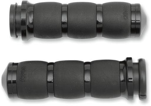 Avon Velvet Air Cushioned Grips in Black Anodised For 2008-2024 Harley-Davidson E-Throttle Models & Road King Special/Trike Anodised| Black