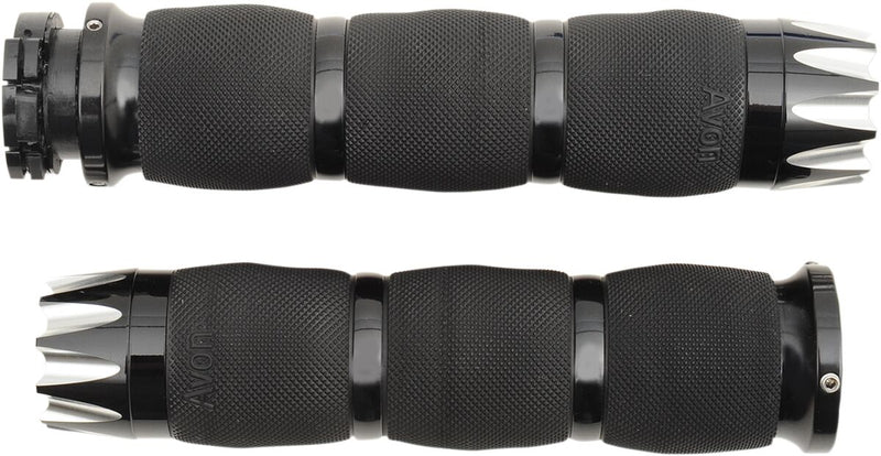 Avon Grips Air Cushioned Excalibur Grips In Black Anodised For Metric Touring Motorcycles