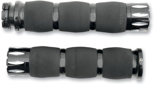 Avon Grips Air Cushioned Rival Grips In Black Anodised For Metric Touring Motorcycles