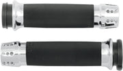 Gatlin Custom Grips Dyna, Softail, Sportster, Touring, Trike Black| Chrome #CC-85-CH-FL-GAT