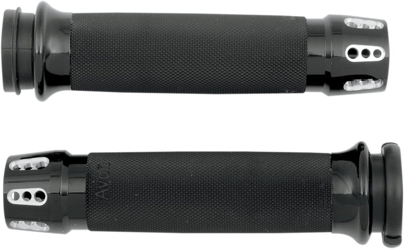 Gatlin Custom Grips Dyna, Softail, Touring, Trike Anodised| Black