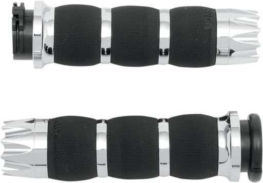 Excalibur Air Cushioned Grips Dyna, Softail, Classic, Sportster, Touring, V-Rod Black| Chrome