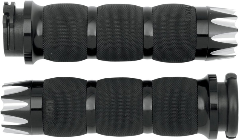 Excalibur Air Cushioned Grips Dyna, Softail, Classic, Sportster, Touring, V-Rod Anodised| Black #AIR-90-ANO-EX