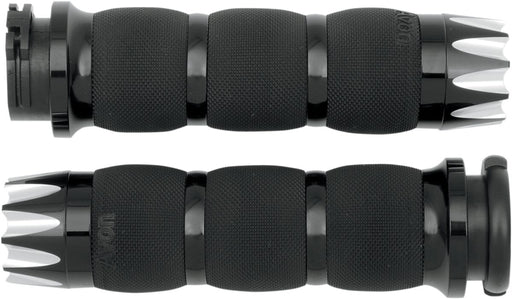 Excalibur Air Cushioned Grips Dyna, Softail, Classic, Sportster, Touring, V-Rod Anodised| Black