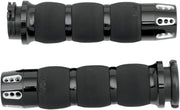 Gatlin Air Cushioned Grips Dyna, Softail, Classic, Sportster, Touring, V-Rod Anodised| Black