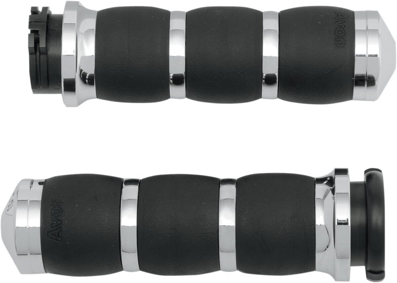 Avon Performance Velvet Air Cushioned Grips In Chrome For 1974-2023 Harley-Davidson Single And Dual Throttle Cable Models