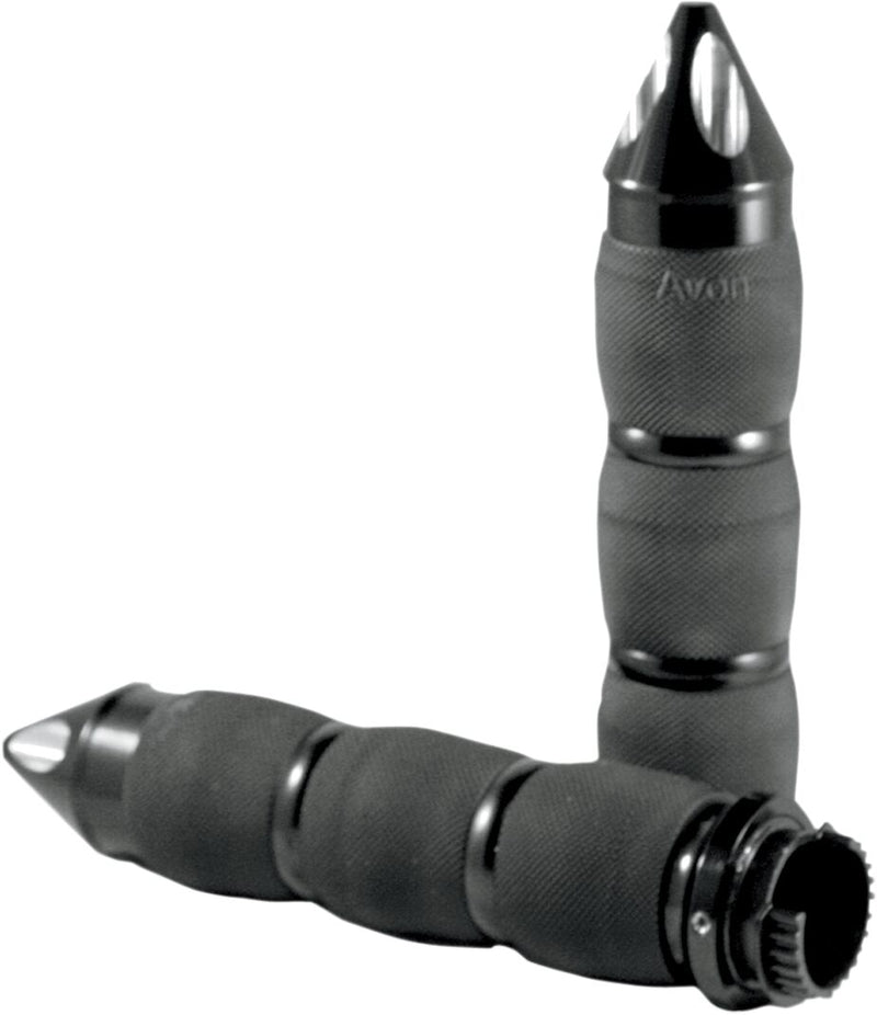 Avon Grips Air Cushioned Spike Grips In Black Anodised For Metric Touring Motorcycles