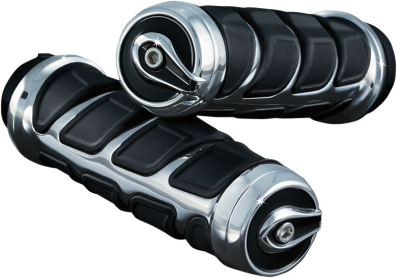 Kuryakyn Kinetic Grips In Chrome For 1974-2023 Harley-Davidson Single And Dual Throttle Cable Models
