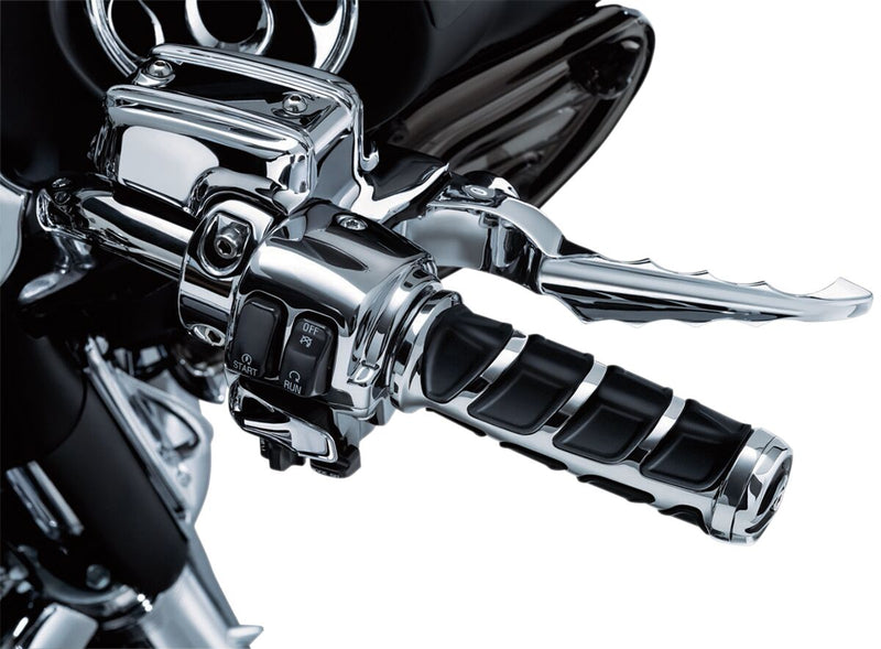 Kuryakyn Kinetic Grips In Chrome For For 2008-2024 Harley-Davidson E-Throttle Models & Road King Special/Trike