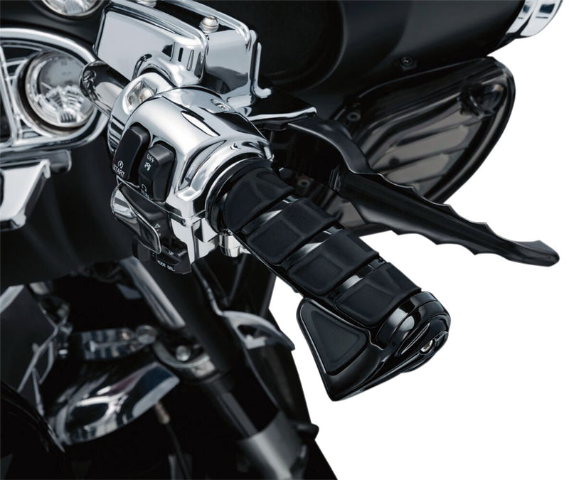 Kuryakyn Kinetic Grips In Gloss Black For For 2008-2024 Harley-Davidson E-Throttle Models & Road King Special/Trike