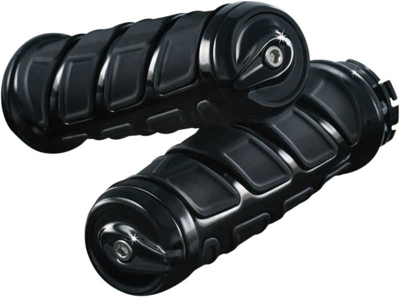 Kuryakyn Kinetic™ Grips Black Gloss Aluminium Rubber Pair