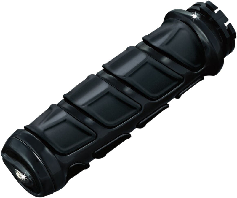 Kuryakyn Kinetic™ Grips Black Gloss Aluminium Rubber Pair