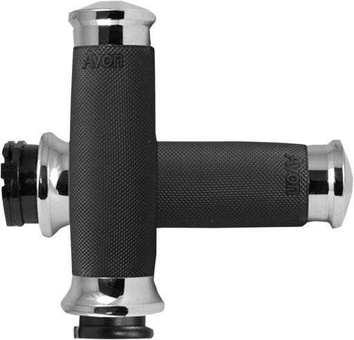 Avon Performance Custom Contour Grips In Chrome For 1974-2023 Harley-Davidson Single And Dual Throttle Cable Models