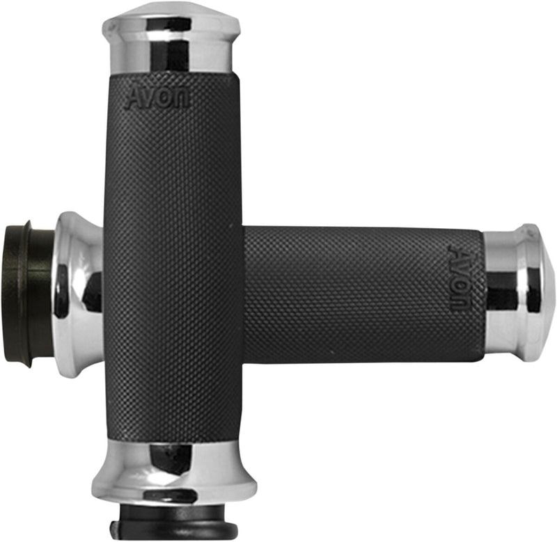 Avon Performance Custom Contour Grips In Chrome For 2008-2024 Harley-Davidson E-Throttle Models & Road King Special/Trike