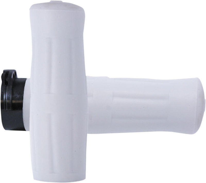 Avon Old School Grips In White For 1974-2023 Harley-Davidson Single And Dual Throttle Cable Models