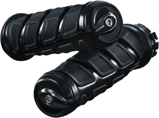 Kuryakyn Grips Kinetic For 7/8 Inch Bars In Gloss Black Black| Gloss