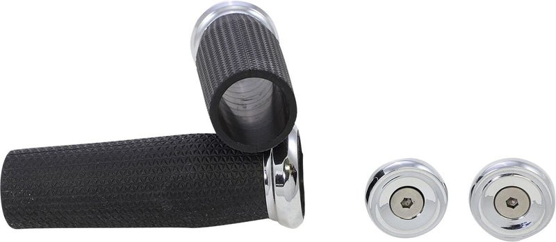 Kuryakyn Universal 7/8 Inch Thresher Grips With Removable End Caps In Chrome