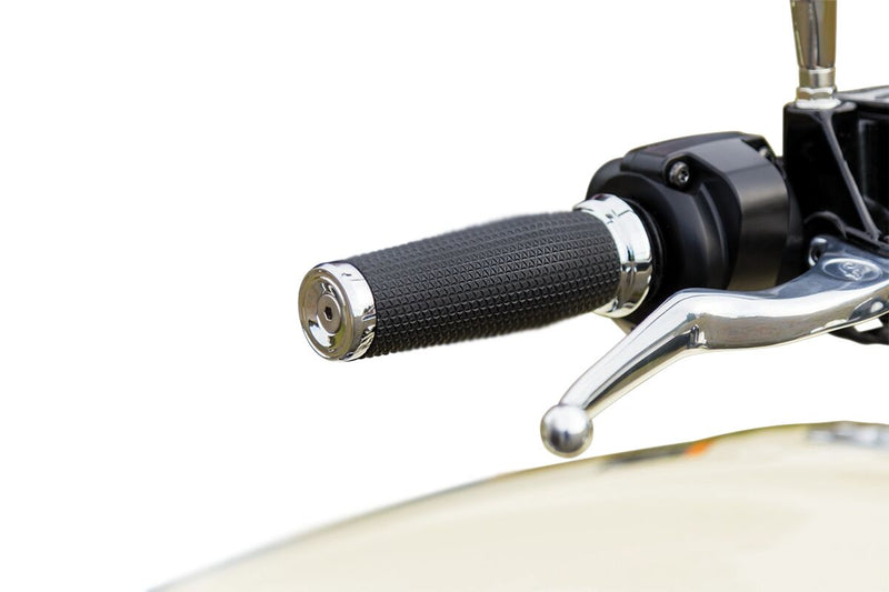 Kuryakyn Universal 7/8 Inch Thresher Grips With Removable End Caps In Chrome