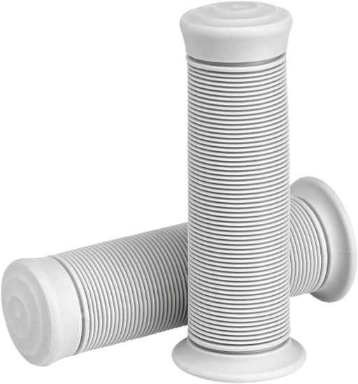 Biltwell Kung Fu Grips Flat White Closed End Flange Kraton™ Rubber Pair