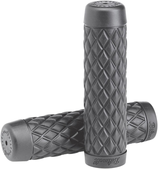Biltwell Torker Grips Flat Grey Closed End No Flange Thermoplastic Rubber (TPR) Pair